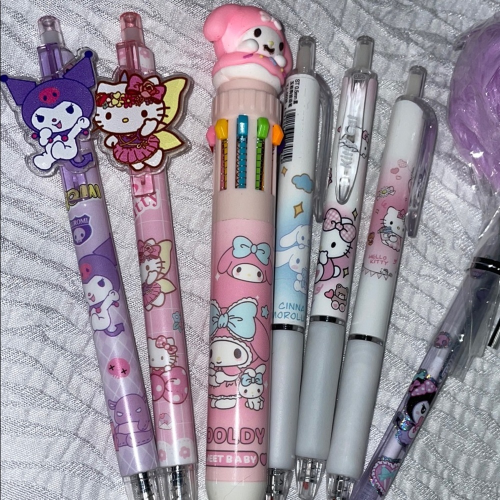Sanrio Cute Character Pen Set - Pink and Purple - Picture 2 of 3